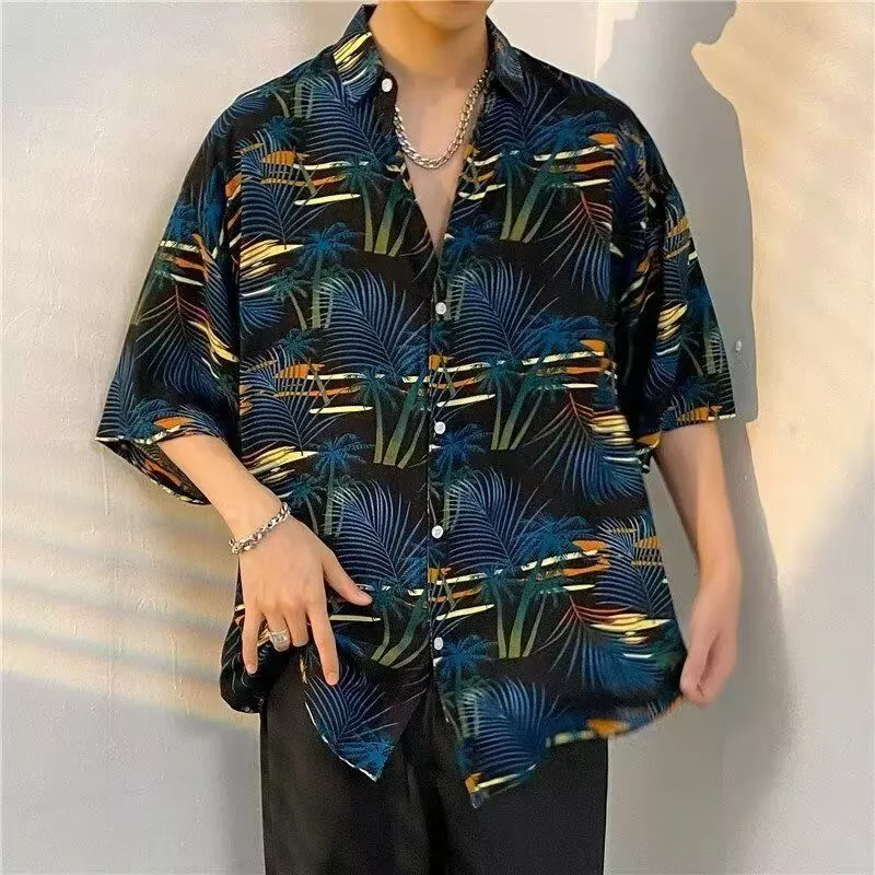 เสื้อแขนสั้นลายดอกไม้หลวม ๆ สไตล์ฮาวายเสื้อชายเสื้อหญิง 2026M - 3 xl thumbnail 6