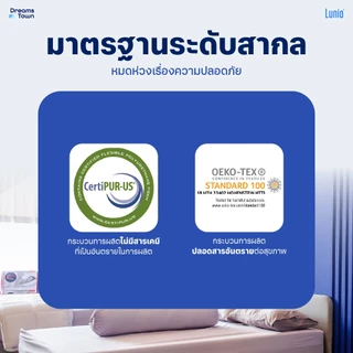 [เซ็ตสุดคุ้ม] Lunio Quantum Max+Lunio SmartGuard Protector ที่นอนยางพาราอัลตร้าไฮบริด มาพร้อมผ้ารองกันเปื้อน กันน้ำ