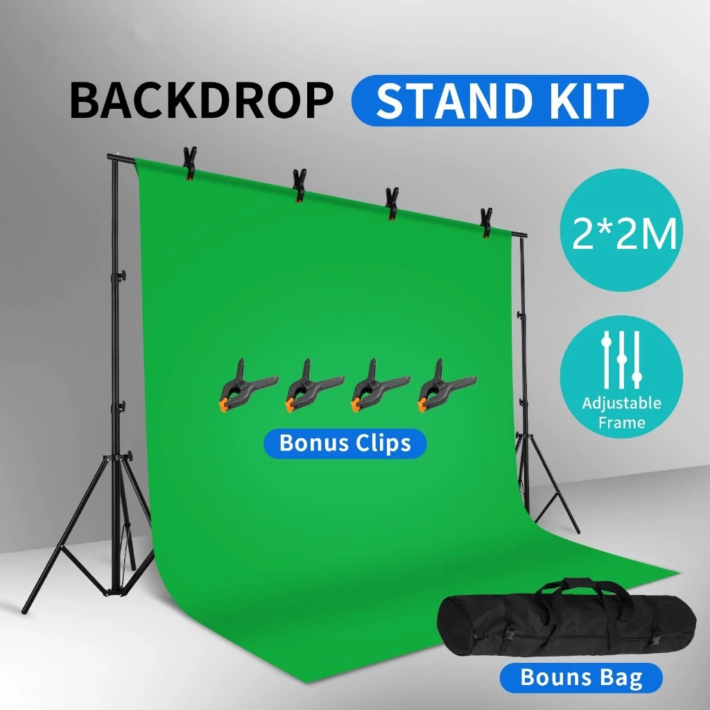 2M x 2M เมตร ขาตั้ง โครงฉากถ่ายภาพ ฉากถ่ายภาพ สตูดิโอถ่ายภาพ ฉากเขียว green screen