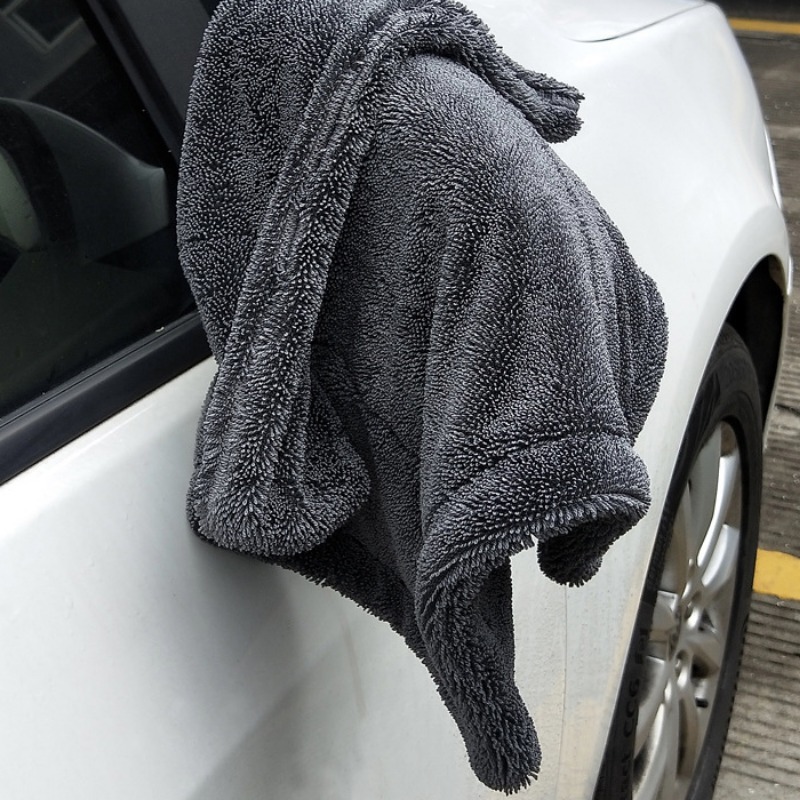 ผ้าไมโครไฟเบอร์ ผ้าเช็ดรถ ระดับ Hi - End ซับน้ำ 2 ด้าน 1200GSM Triple Twisted Microfiber Drying Towel - รูปที่ 6
