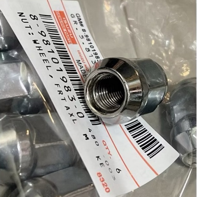 น็อตล้อ ISUZU ดีแมกซ์ ออนิว ดีแมกซ TFR MU7 MUX DMAX ตัวเมียเกลียว1.5 ขอบ19และอื่นๆ #8-98101983-0 /ราคาต่อตัว สินค้าตรงปก