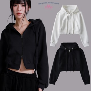Molly Lady ❤️ Hoodie Zip-up Cropped เสื้อพรีเมี่ยมฮู้ดดี้ แบ…