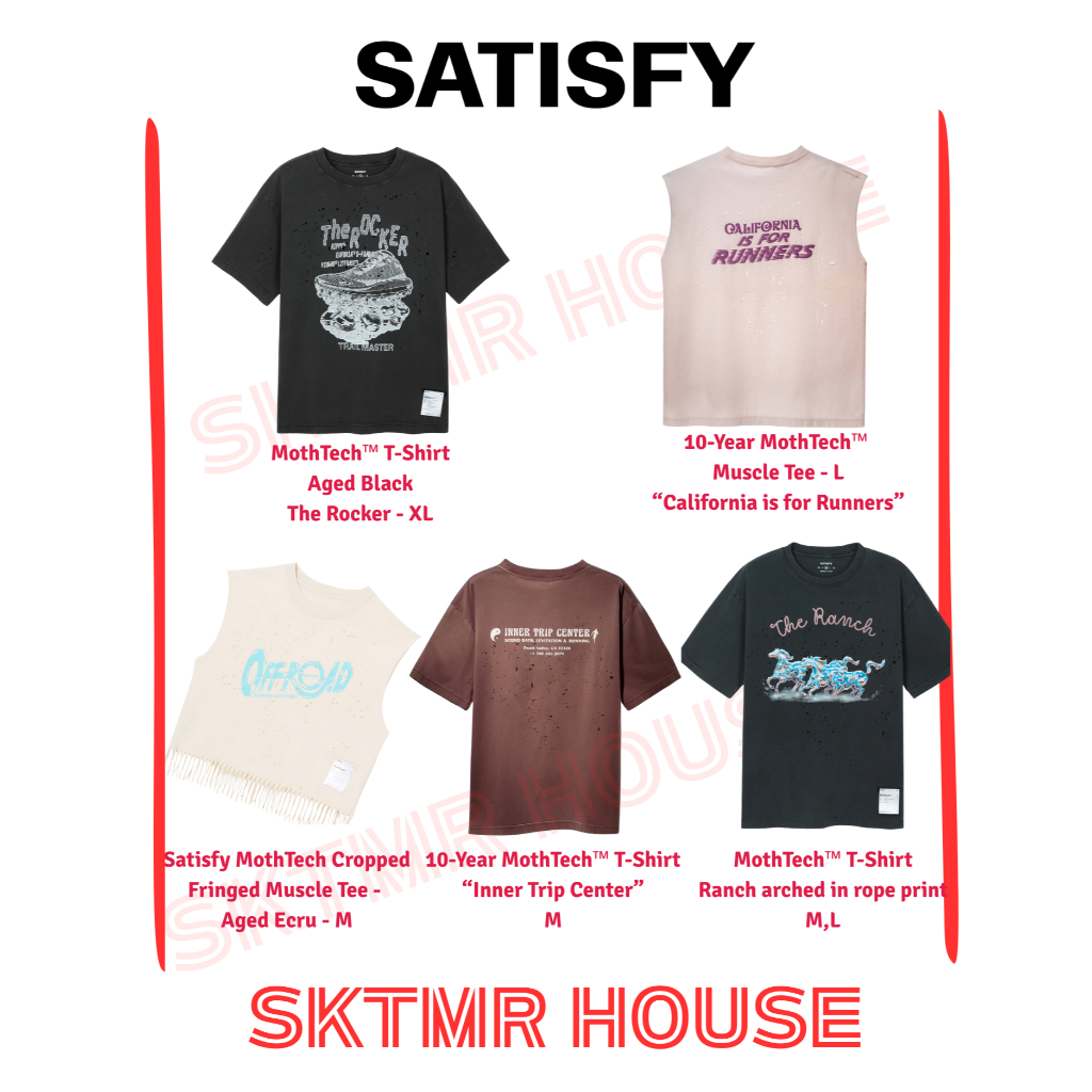 [พร้อมส่ง]  Satisfy : MothTech™ | AuraLite™  |  Rippy™ PeaceShell™Cap เสื้อยืด เสื้อกล้าม หมวก