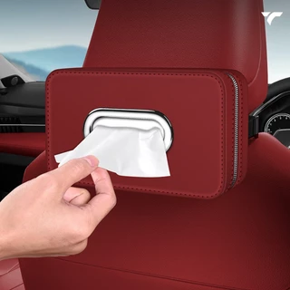 กล่องใส่ทิชชู่ ที่ใส่ทิชชู่ในรถ CAR TISSUE LEATHER BOX กล่องทิชชู่ สกรีน LOGO รุ่นรถได้