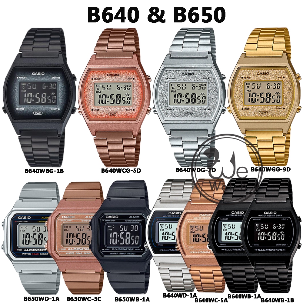 !!ประกัน1ปีและกล่อง CMG!! CASIO รุ่น B640 B650 นาฬิกาข้อมือผู้หญิง DIGITAL B-640 B-650