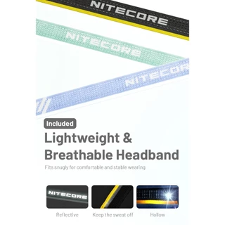 NITECORE HA23 UHE 600 Lumens (Alkaline AAA) ไฟฉายคาดหัว ความสว่าง 600ลูเมน น้ำหนักเบา พกพาสะดวก สำหรับเดินป่า วิ่งเทรล