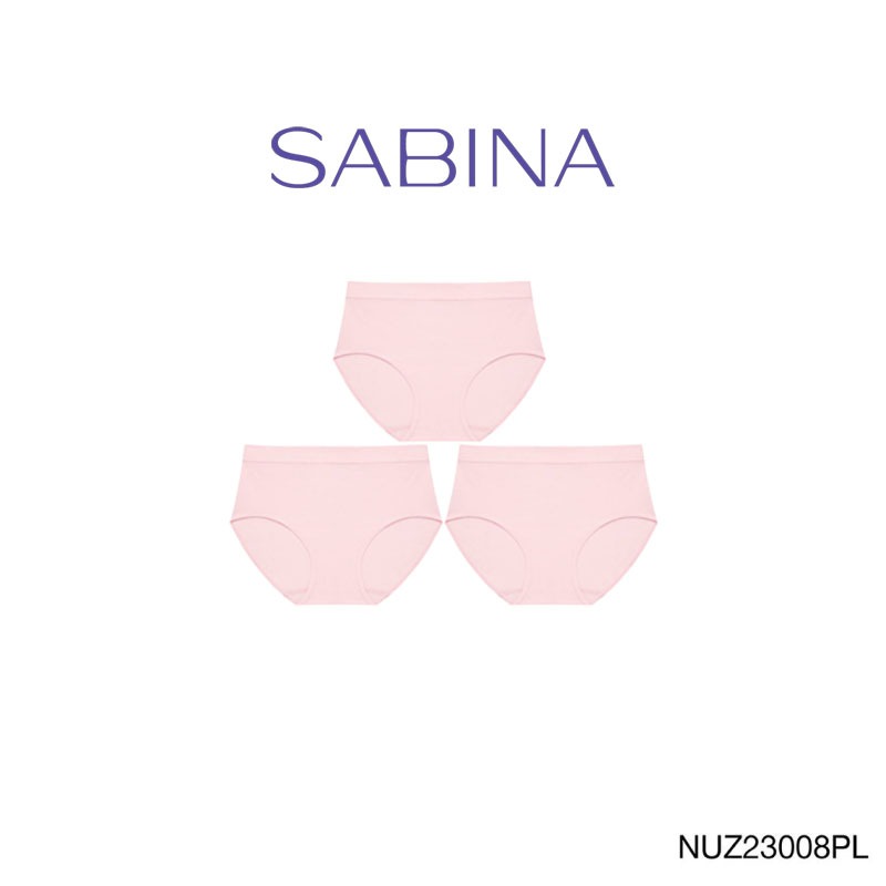 (Set 3 ชิ้น) Sabina Panty Zone Seamless Fit Seamless Series กางเกงในทรงเอวสูงปานกลาง รหัส NUZ23008PL - สีชมพูอ่อน