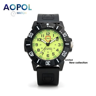 AOPOL นาฬิกาข้อมือผู้ชาย รหัส 782  เข็มเรืองแสง กันน้ำ สไตล์…