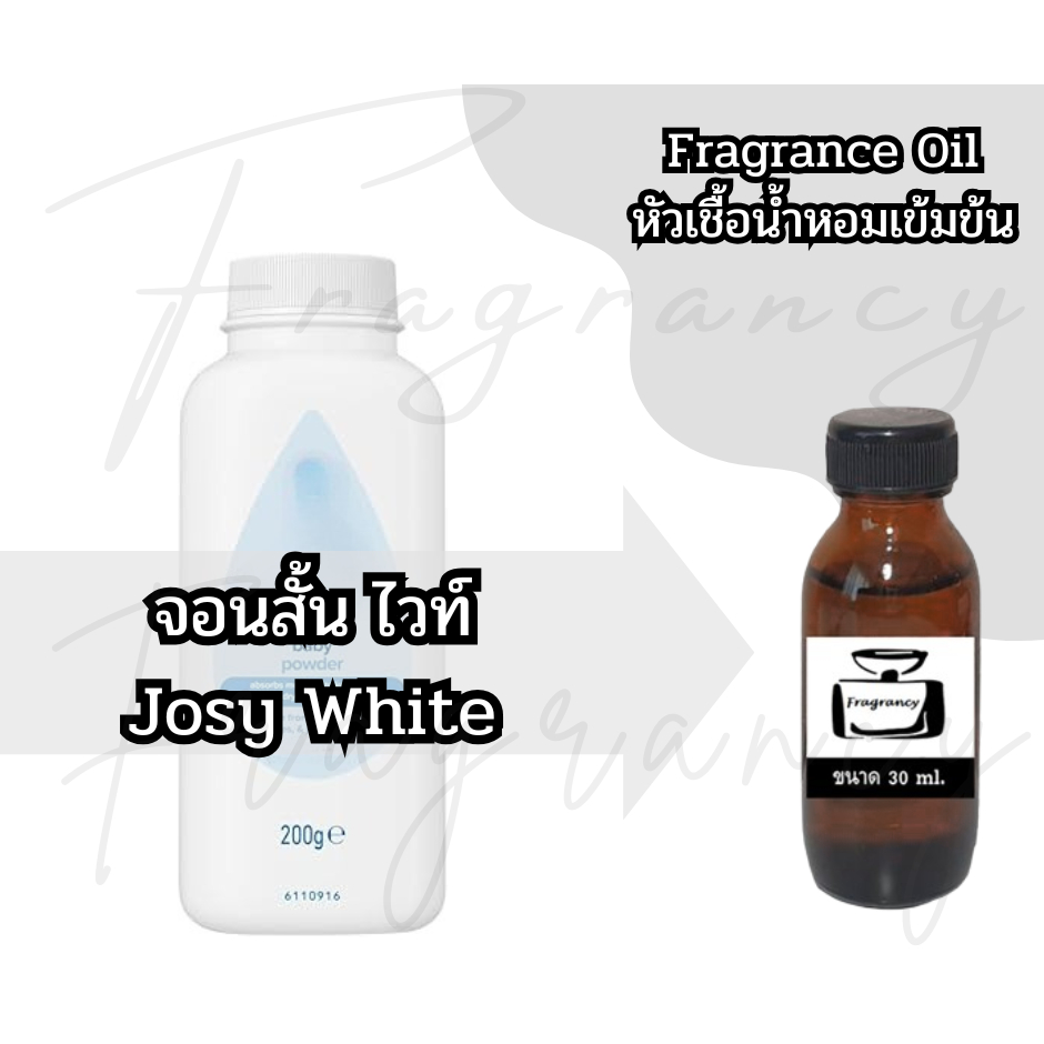 หัวน้ำหอมเข้มข้น 100% กลิ่น จอนสั้น ไวท์ Jonson White (Fragrance Oil - No Alcohol)