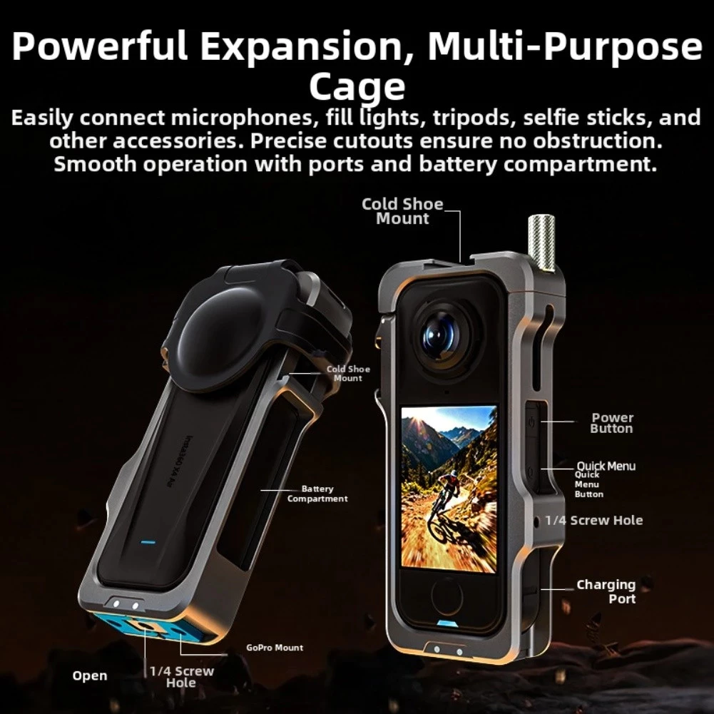 กรงอลูมิเนียมสำหรับ Insta360 X4 Air โดยเฉพาะ | แข็งแรง ทนทาน ปกป้องครบทุกมุม thumbnail 5