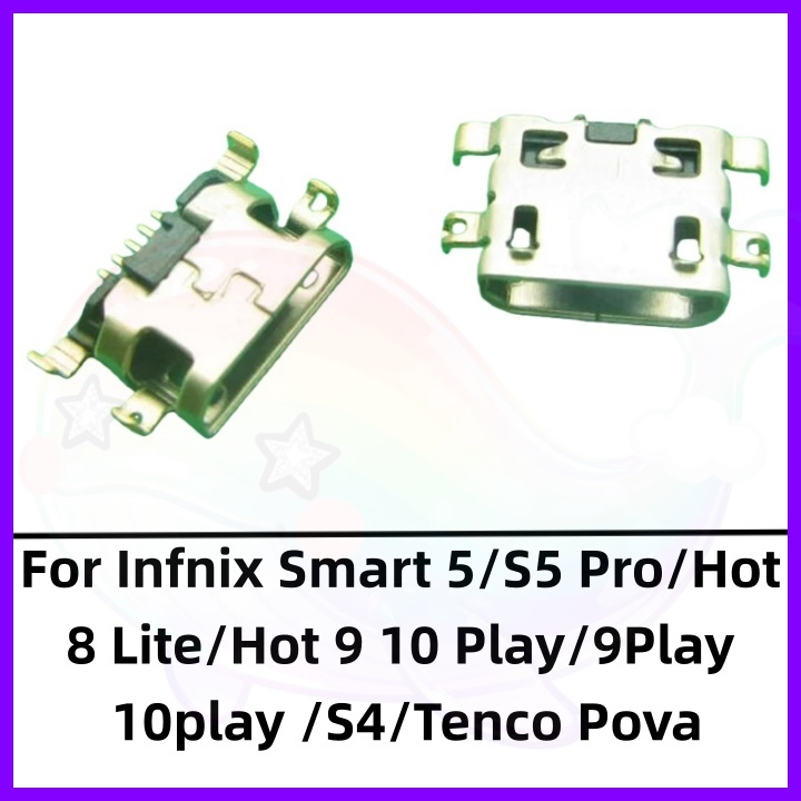 ตัวเชื่อมต่อแท่นชาร์จ USB สําหรับ Infinix Smart 5 S5 Pro Hot 8 Lite Hot 9 10 Play S4 Tenco Pova Micro 5-50 ชิ้น