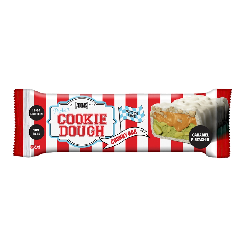 Adonis Protein Cookie Dough Chunky Bar 55 g – Caramel Pistachio