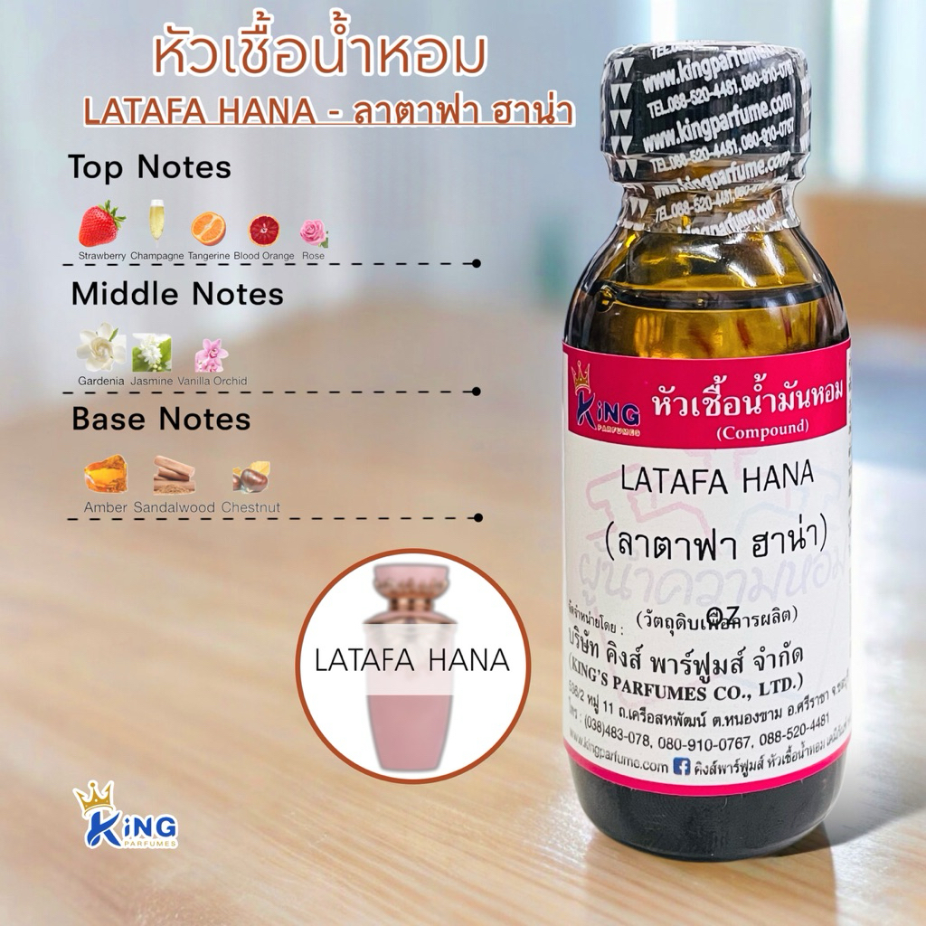หัวเชื้อน้ำหอม กลิ่นลาตาฟา ฮาน่า LATAFA HANA ขนาด30ml.