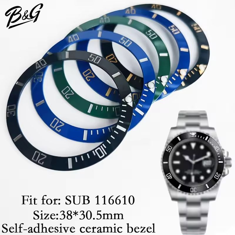 [พร้อมส่ง] ขอบเซรามิกนาฬิกา 38mm ลาย Submariner Bezel Insert อะไหล่แต่งนาฬิกา Mod Seiko/Rolex เกรดพร