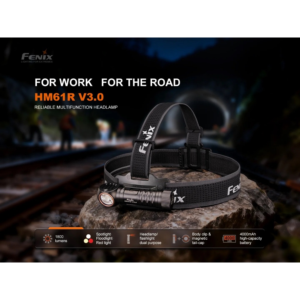 ไฟคาดศีรษะ FENIX HM61R V3.0 สว่าง 1800 LUMENS ส่องไกล 195 เมตร