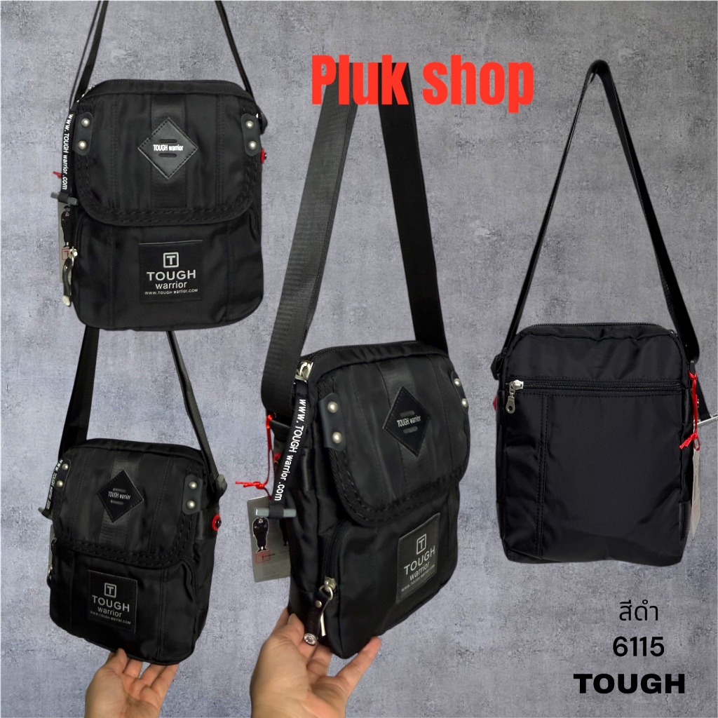 กระเป๋าสะพายข้าง TOUGH แท้ รหัส T6390# ผ้าไนลอน ผ้า2ชั้น ขนาด 23x19x8 cm สายปรับยาวได้ 150 cm ทนทาน