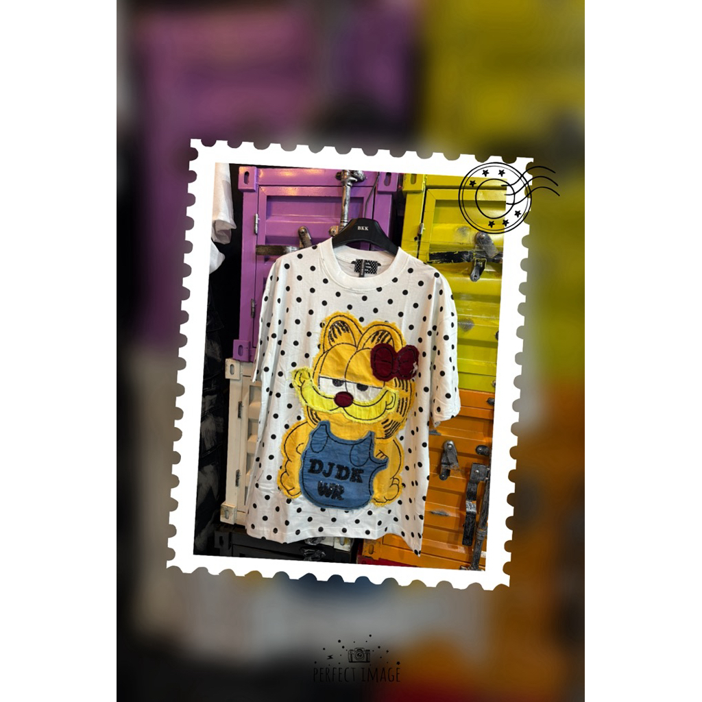 P011เสื้อยืด Polka dots ปัก 3D เกาหลี/นำเข้า