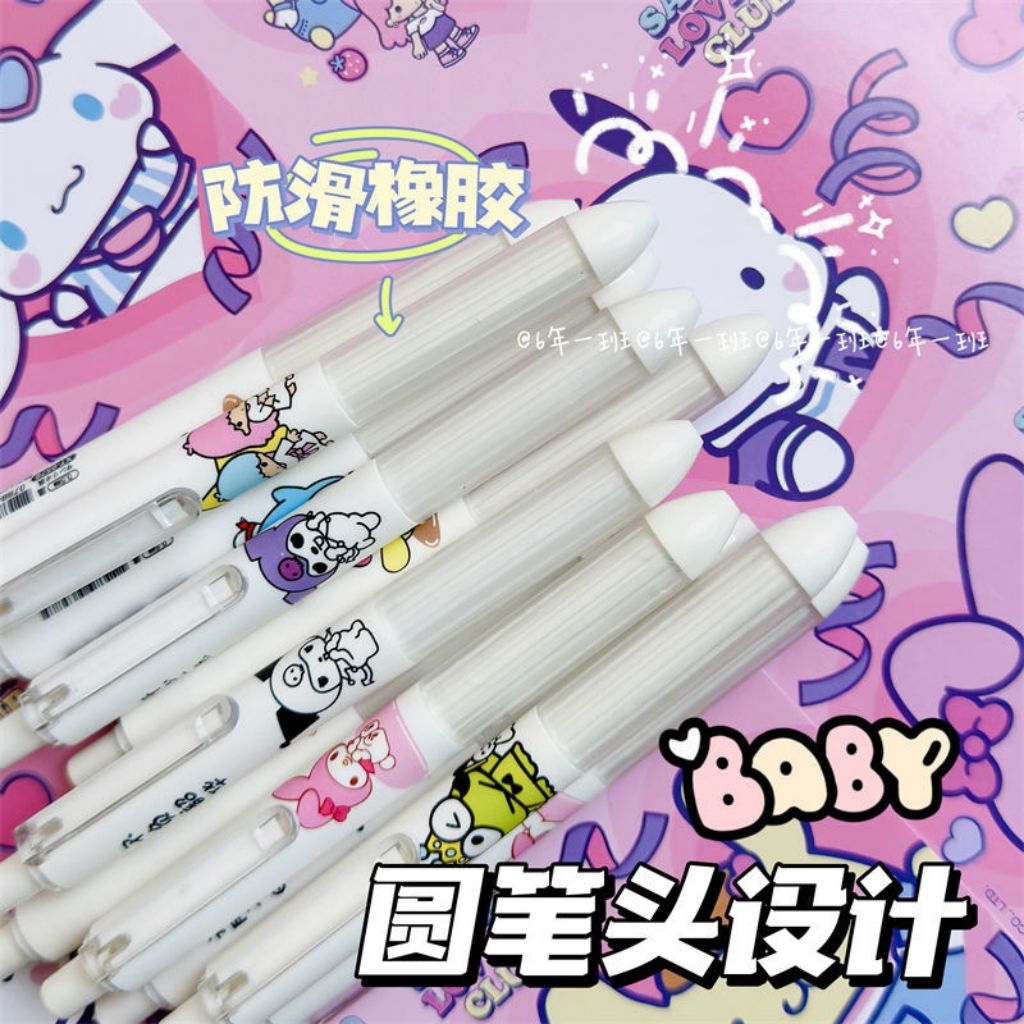 L289 แพคปากกาดำซานริโอ้ 0.5 mm 6 แท่ง เขียนลื่นติดชัด พร้อมส่งจากไทย - รูปที่ 6