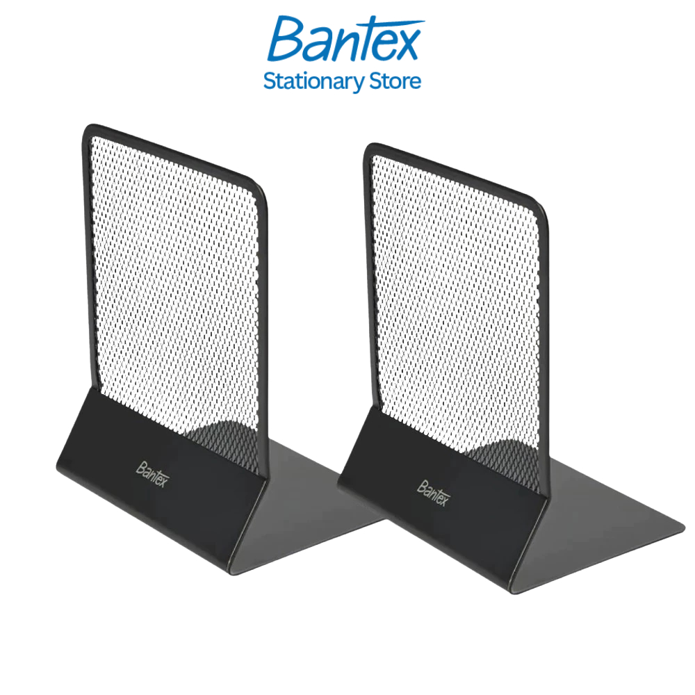 Bantex ฉากกั้นหนังสือ ฉากวางหนังสือเหล็กทรงL 1 คู่ 2 ชิ้น วางหนังสือ แบบตั้ง คุณภาพดี Bookend