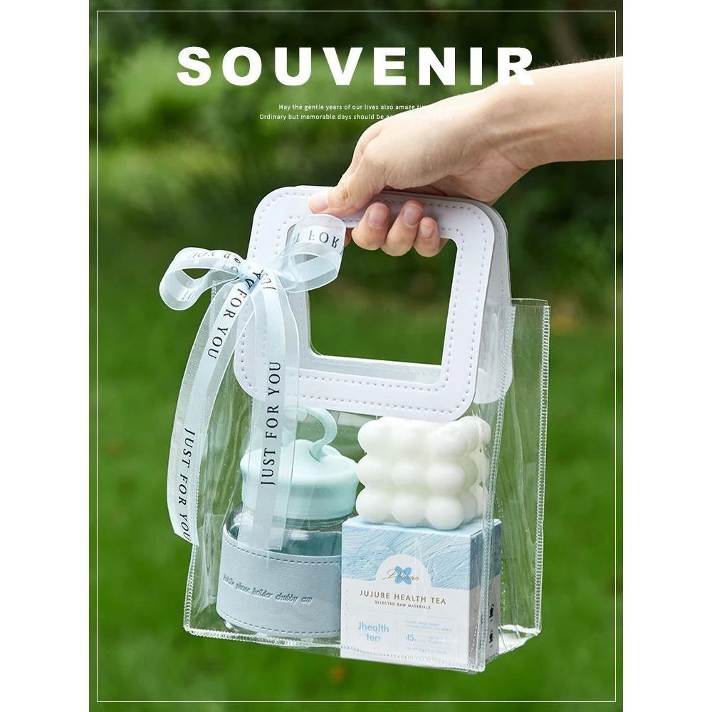 ถุงของขวัญ PVC ใส หนา กระเป๋าจัดกิ๊ฟเซ็ท สำหรับใส่ของขวัญ ดอกไม้ ของชำร่วย ขนม ของฝาก ของขวัญ