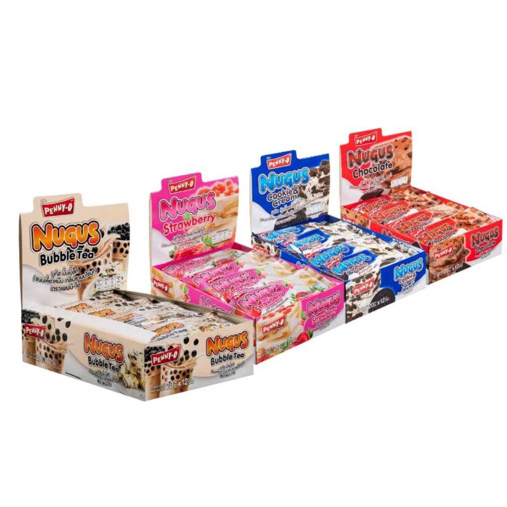 🍬 เพนนีโอ นูกัส (Penny-O Nugus) ขนมตังเมไต้หวัน เคี้ยวหนึบ 20 กรัม x 12ชิ้น