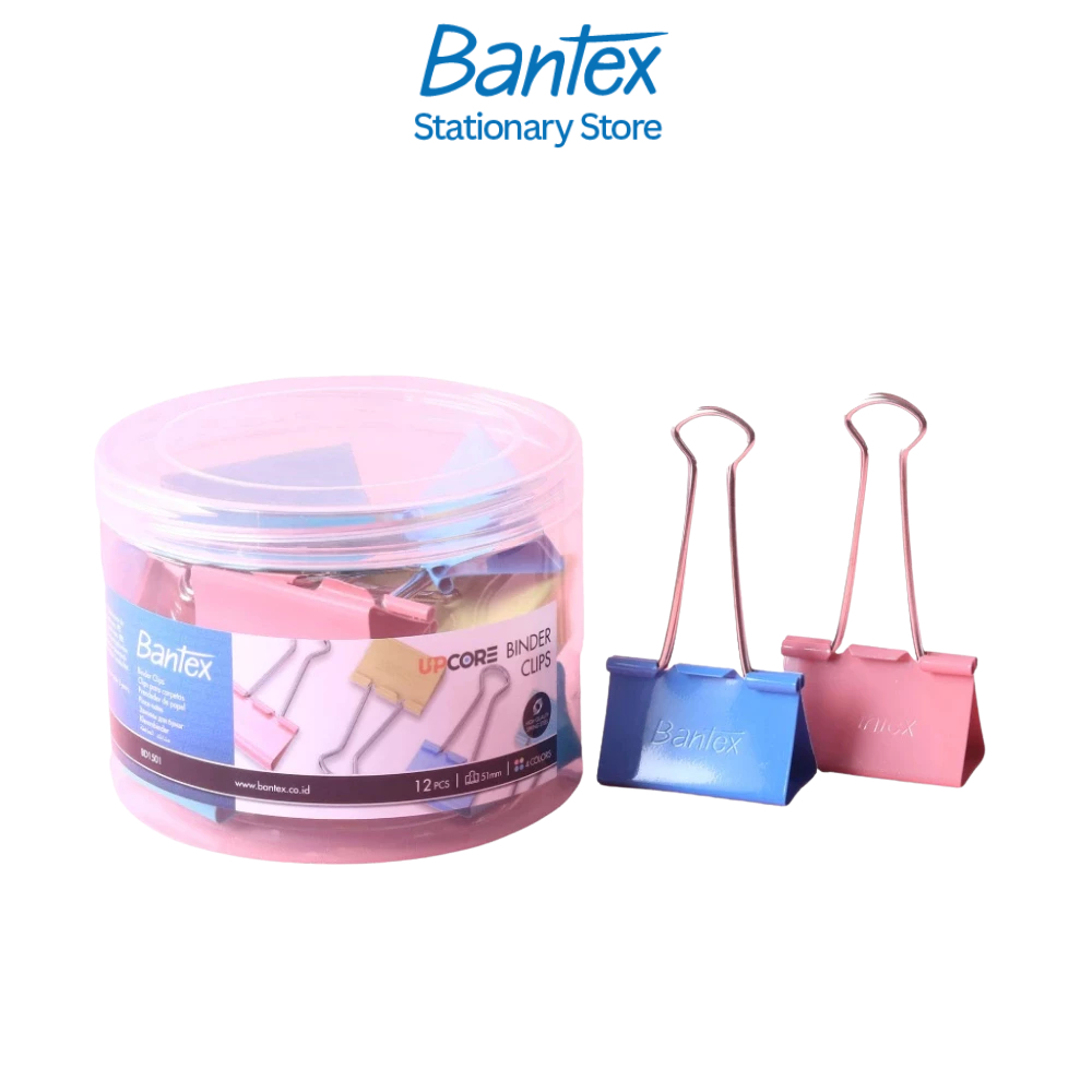 Bantex คลิปหนีบกระดาษ คลิปหนีบเอกสาร สีสดใส 12 - 60 ชิ้น ขนาด15/ 19/ 25/ 32/ 40/ 51มม. Binder-clip