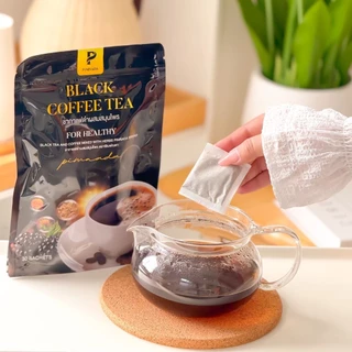 (ส่งด่วน กทม) ชากาแฟดำ พิมพ์ณดา ชาสมุนไพรเพื่อสุขภาพ สารสกัดจากสมุนไพร 11 ชนิด 1 กล่อง 30 ซอง