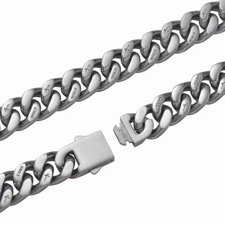 สร้อยคอคิวบา สไตล์ฮิปฮอป necklace เหมาะสำหรับคนส่วนใหญ่ 43+8ซม. ขัดเงา 6 ด้าน ทำจากเหล็กไทเทเนียม ราคา ถูกที่สุด ดีลบีเคเค แกลเลอรีภาพที่ 6