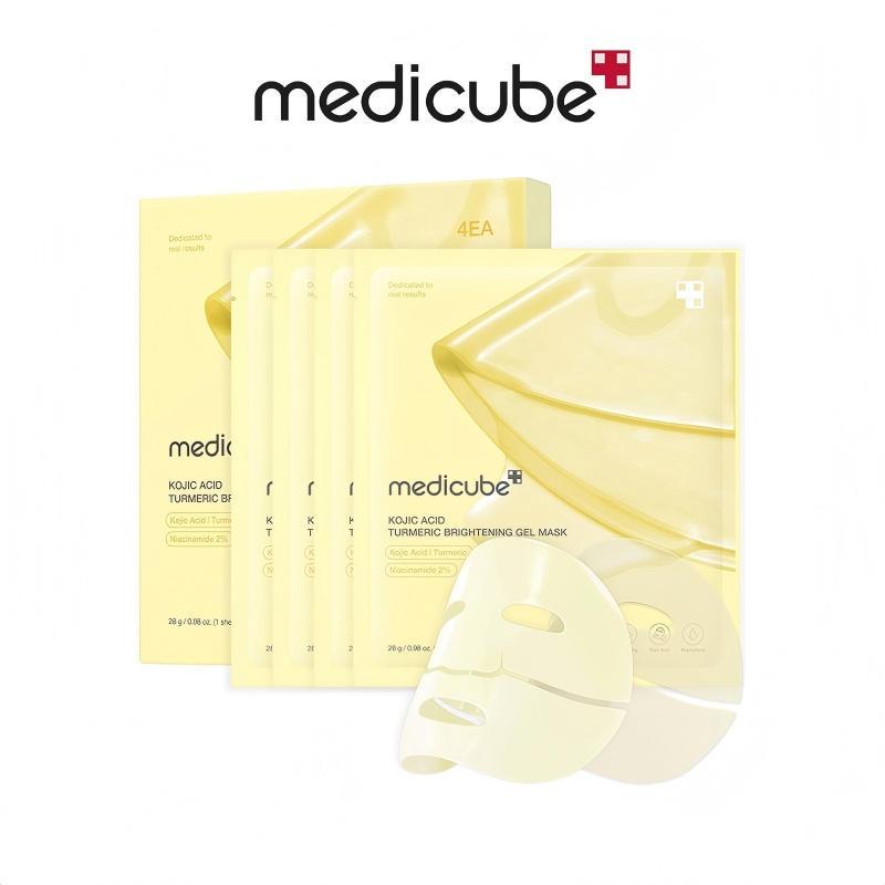 Medicube Kojic Acid Turmeric Brightening Gel Mask (4 แผ่น/กล่อง) มาส์กหน้าใส