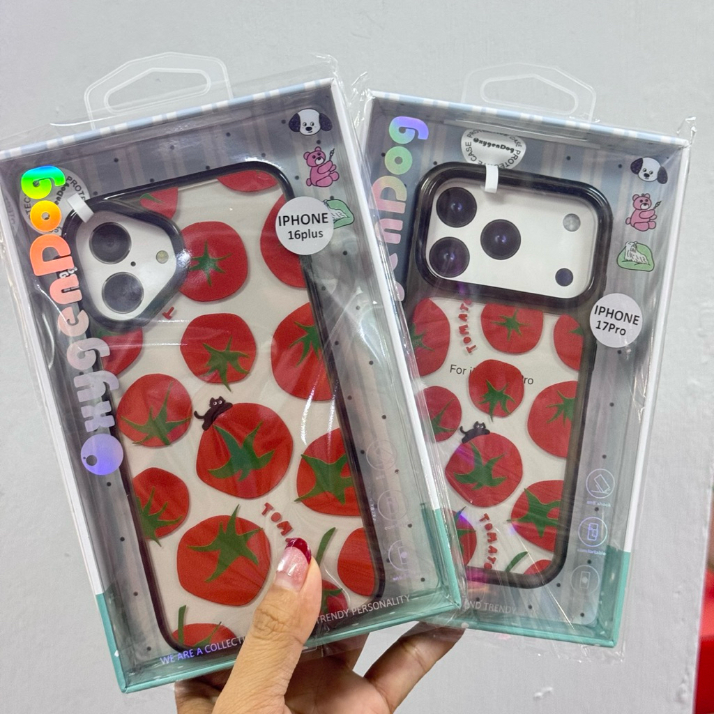 💥Oxygendog case 💥เคสไอโฟน ลายการ์ตูนมะเขือเทศ For ipone 16ProMax 16 15ProMax 15 14 13