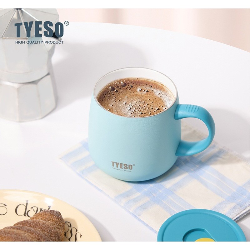 🎉🚚 พร้อมส่ง🇹🇭  TYESO แก้วเก็บความเย็น–ร้อน 355ml โทนมาการองพาสเทล  น่ารักจนอยากหยิบทุกวัน ☕❄️