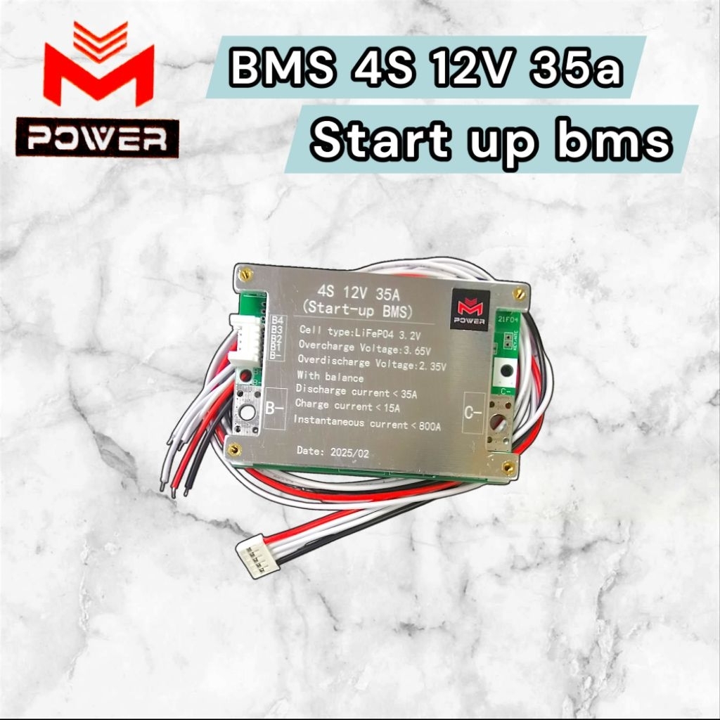 Bms 4s 12v 35a (Start-up BMS) M-POWER วงจรป้องกันแบตเตอรี่ LifePo4
