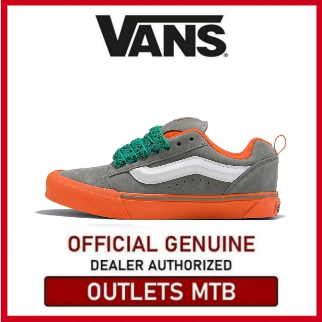 【100%Original】Knu Skool low cut board shoes for both men and women, gray orange