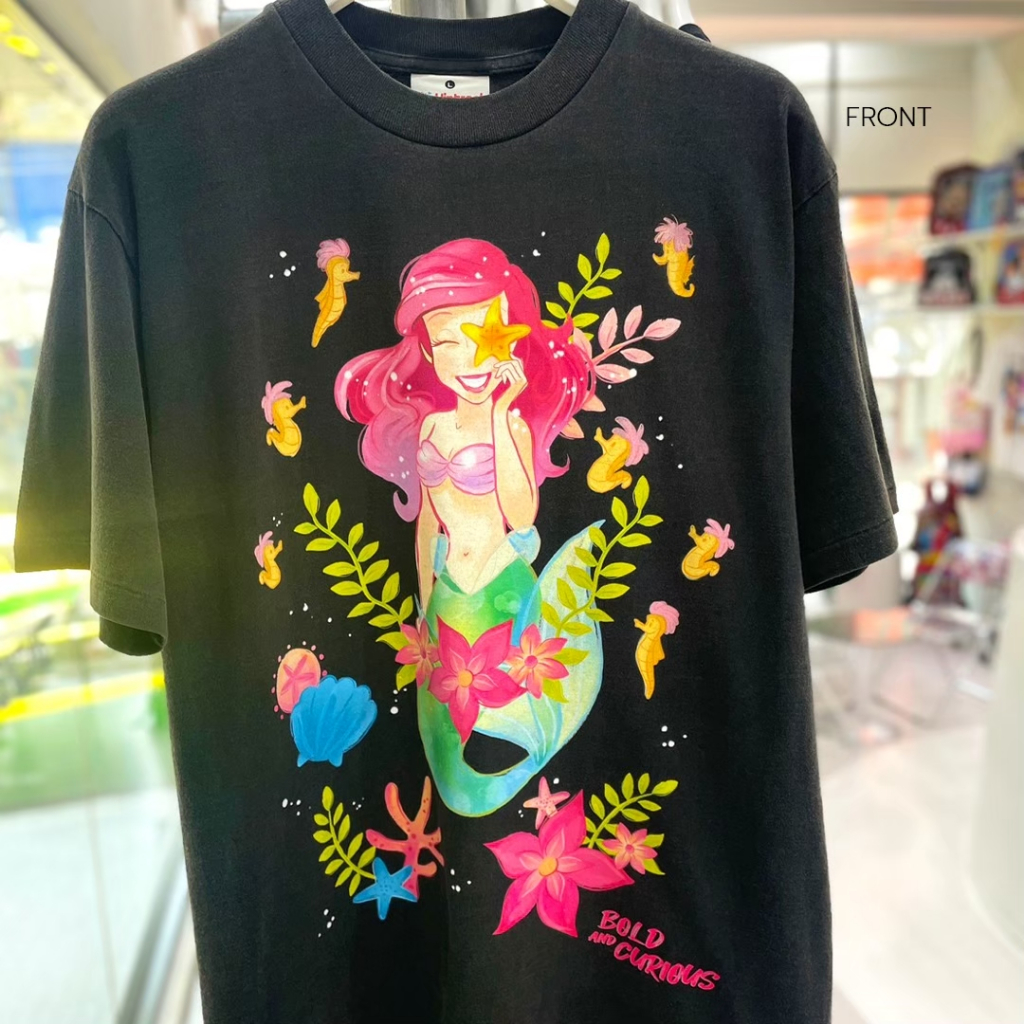 Power 7 Shop เสื้อยืดการ์ตูน The Little Mermaid ลิขสิทธ์แท้ DISNEY งานวินเทจฟอกเฟด (TMA-002) — صورة 3