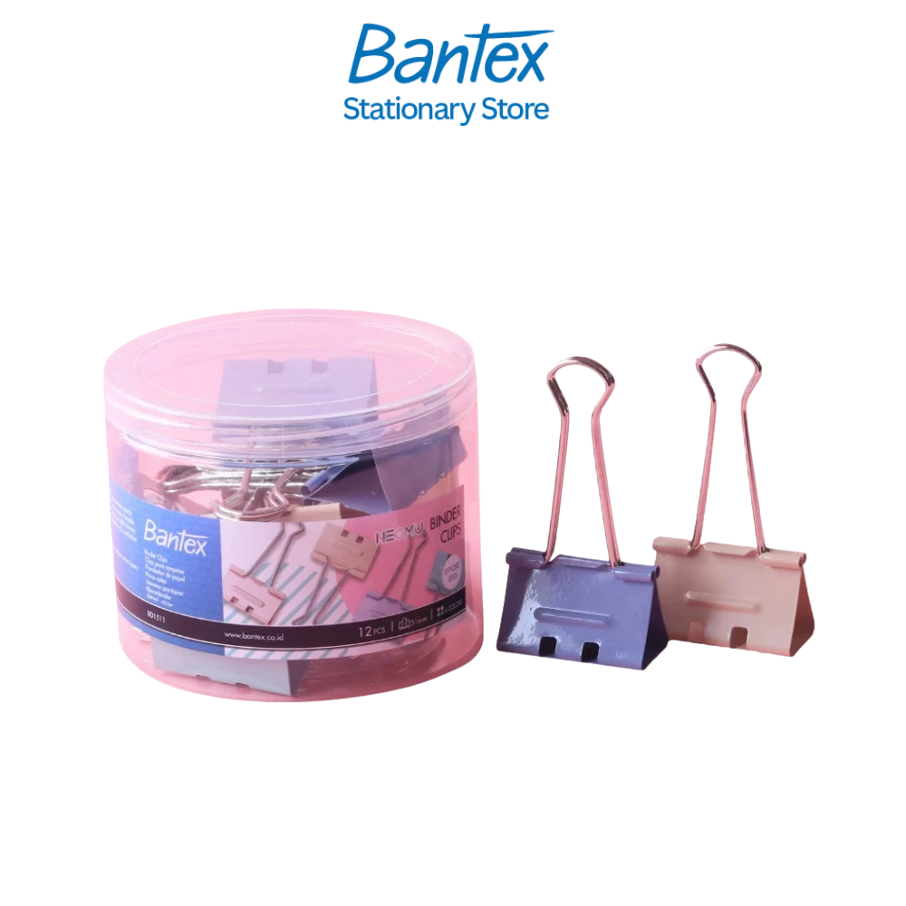 Bantex คลิปหนีบกระดาษ คลิปหนีบเอกสาร สีพาสเทล 12 - 48 ชิ้น ขนาด 19/ 25/ 32/ 41/ 51มม. Binder Clip