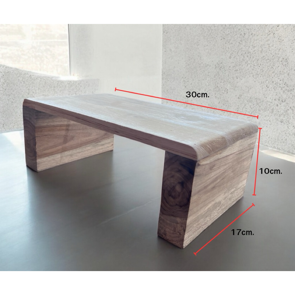 เก้าอี้ไม้สัก100% เก้าอี้เตี้ยเก็บมุม เอนกประสงค์  ขนาด 17×30×10cm.