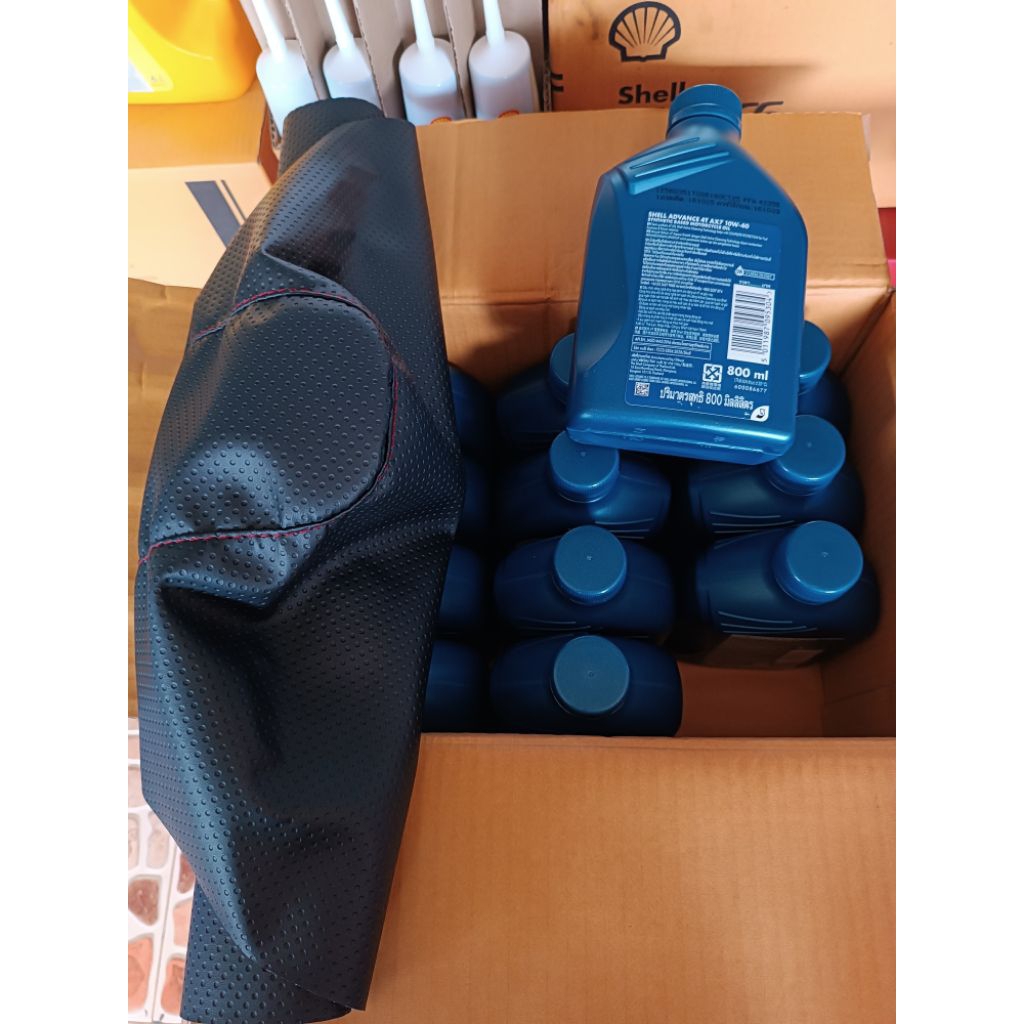 shell ADVANCE 10W-40 AX7 กึ่งสังเคราะห์ยกลัง 12กระปุกแถมฟรีผ้าเบาะ1ผืนทุกลัง