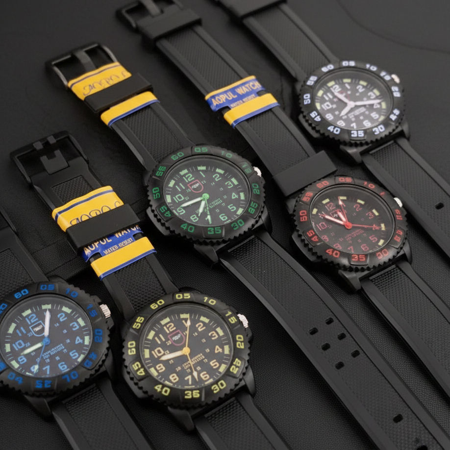 AOPOL นาฬิกาข้อมือแฟชั่น สควอตซ์ สไตล์สุดเก๋ สายยางหน้าปัดพรายน้ำ หน้าปัด 40 มม. พร้อมส่ง