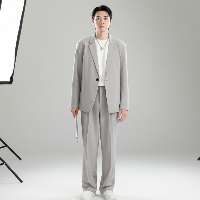 M04 ชุดสูทผู้ชาย สีพาสเทลทรง Modern Fit ชุดออกงานชาย หรือไปงานแต่ง SmartCasual สูทมินิมอล