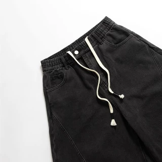 URTHE - กางเกงยีนส์ เอวยางยืด รุ่น V-CUT SHORTS