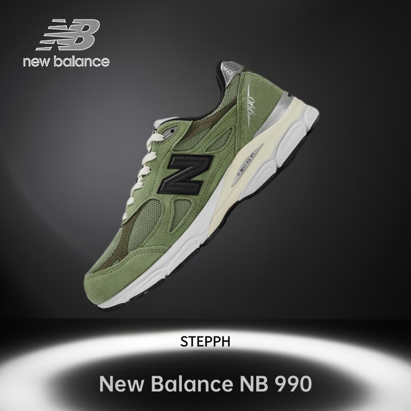 ของแท้ 100%-JJJJound x  New Balance NB 990 V3 green Low Sneakers  M990JD3