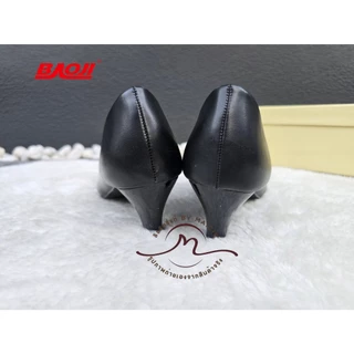 **BAOJI (บาโอจิ)** [ลิขสิทธิ์แบรนด์แท้] (BJ-603) รองเท้าคัชชู ใส่ทำงาน หนังนิ่ม หนา *ผู้หญิง* ส้นสูง 6 ซม. (By MAIZIE)