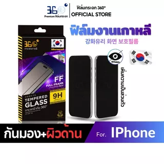 [🇰🇷360°] ฟิล์มกระจกกันเสือกด้าน/กันมองด้าน iPhone กันรอยนิ้วมือ 18 18Pro 18Promax 17 16 15 14 13 12