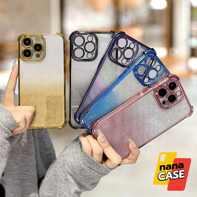 เคสโทรศัพท์มือถือ Iphone I11 I13 I13ProMax I14ProMax  I15 I15ProMax เคสกากเพชรไล่สี