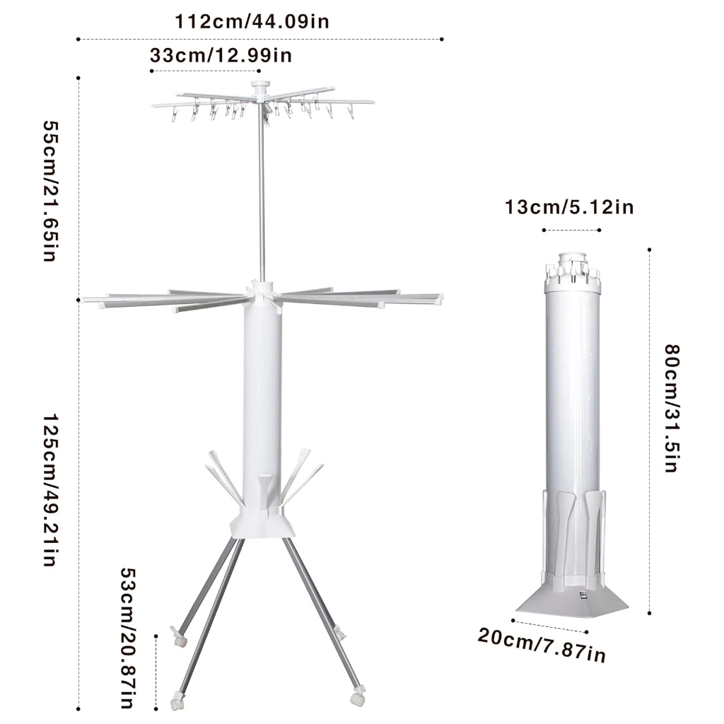 ที่ตากผ้าแบบปลาหมึกพับได้ มีล้อ เคลื่อนย้ายง่าย ใช้ตากเสื้อผ้า ถุงเท้า รองเท้า ได้ครบจบในตัวเดียว - รูปที่ 7