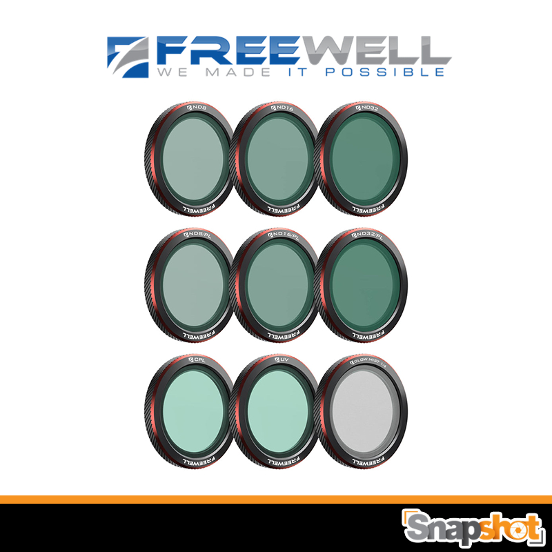 FREEWELL DJI Neo 2 Filters Mega 9 Pack [ND8, ND16, ND32, ND/PL, ND16/PL, ND32/PL, CPL, UV, Glow Mist