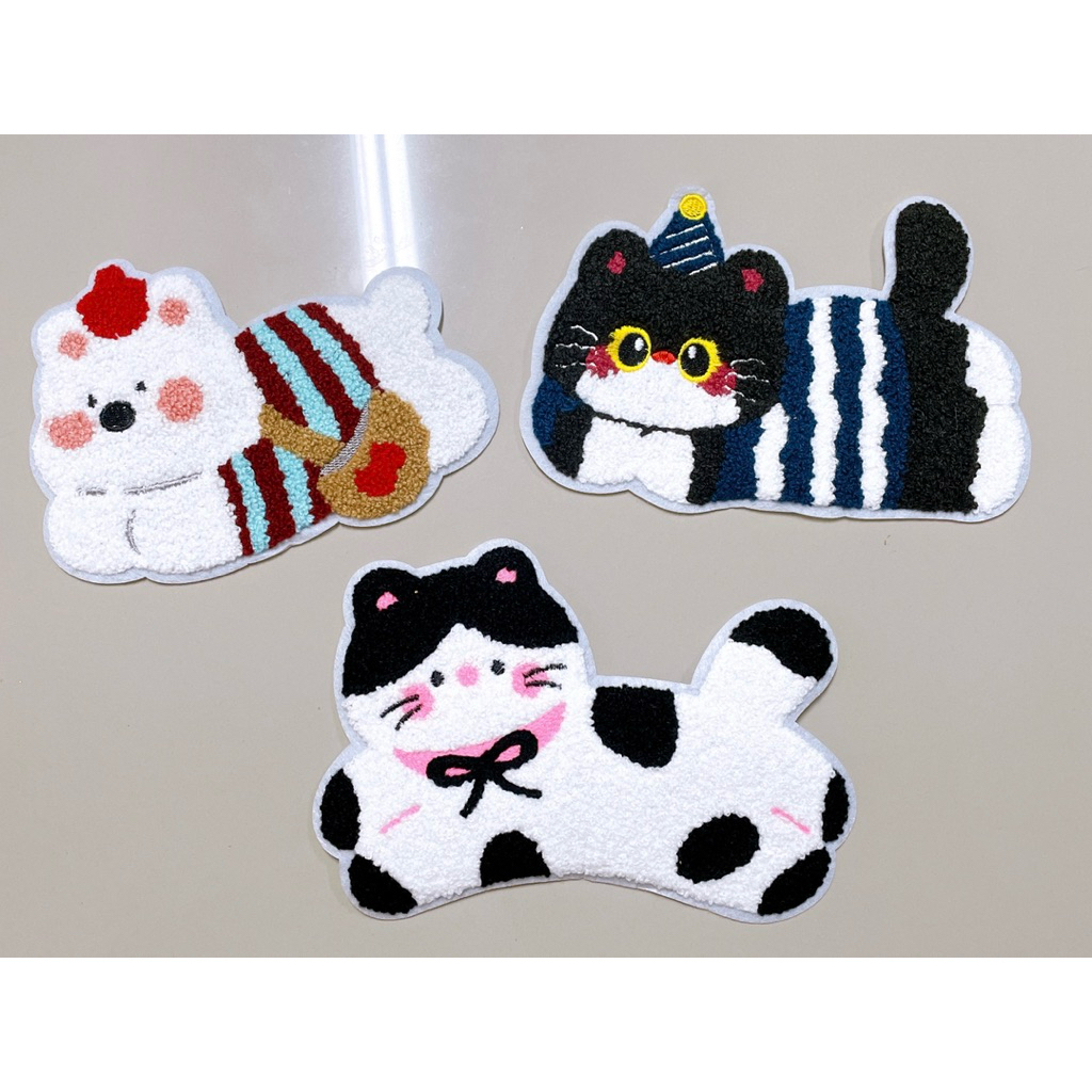 DIY น้องแมว น้องหมา(มีกาวรีด) ตกแต่งเสื้อผ้ากางเกงกระเป๋า ไหล่ตกแต่งงานประดิษฐ์