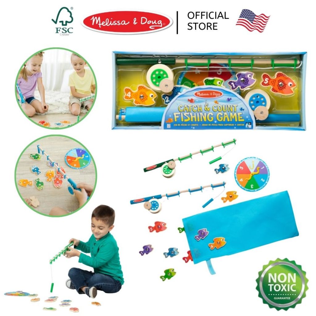 (ของแท้ USA) ของเล่นเด็ก เกมตกปลา จับคู่ นับเลข สมาธิ Catch & Count Fishing Game Melissa & Doug 5149