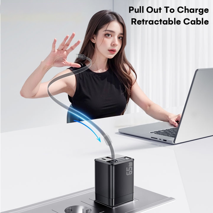 【รับประกัน 5 ปี】หัวชาร์จเร็ว 65W และพอร์ต Type-C และ USB-A  PD 3.0 Charger Adapter  ชาร์จเร็ว สำหรับ - รูปที่ 2