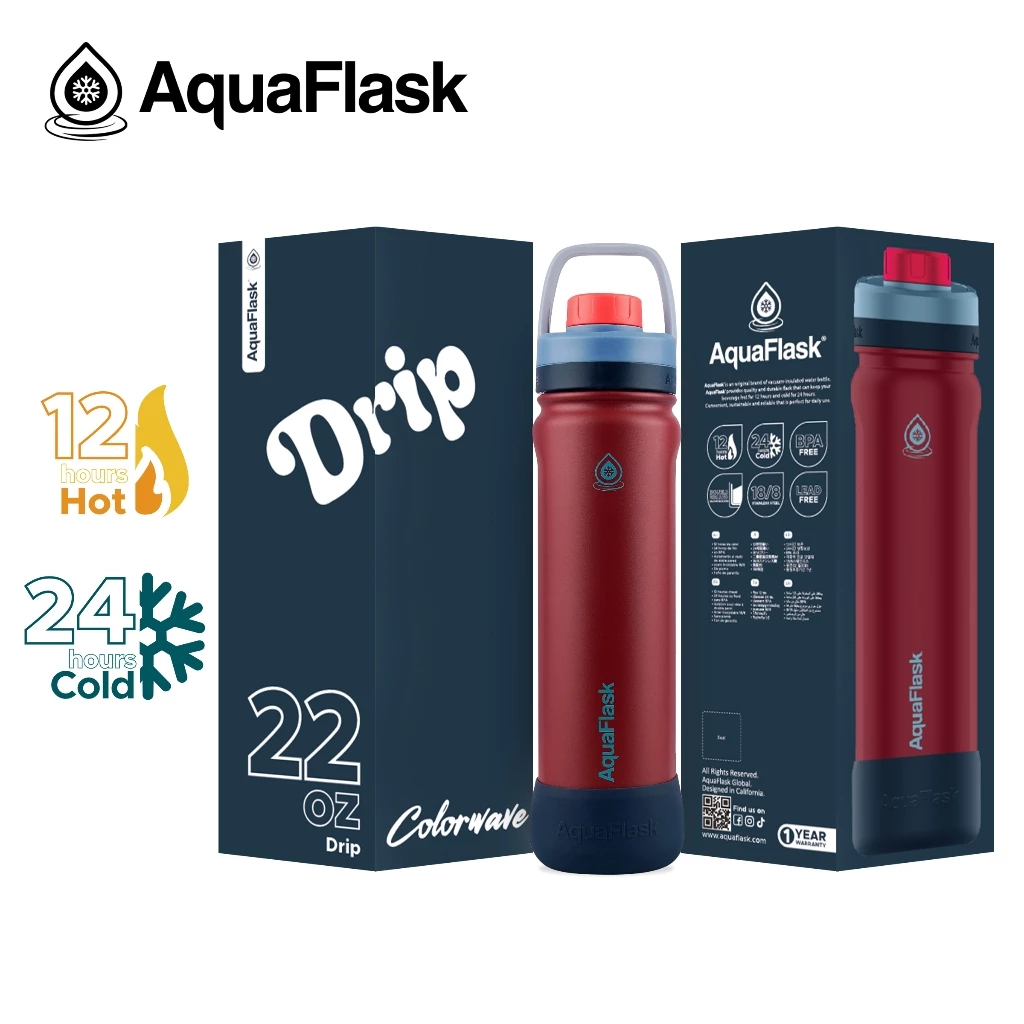 AquaFlask New Colorwave Chill Vibes Collection (18/22/32/40oz) กระบอกน้ำเก็บความเย็น กระติกน้ำสแตนเลส thumbnail 4